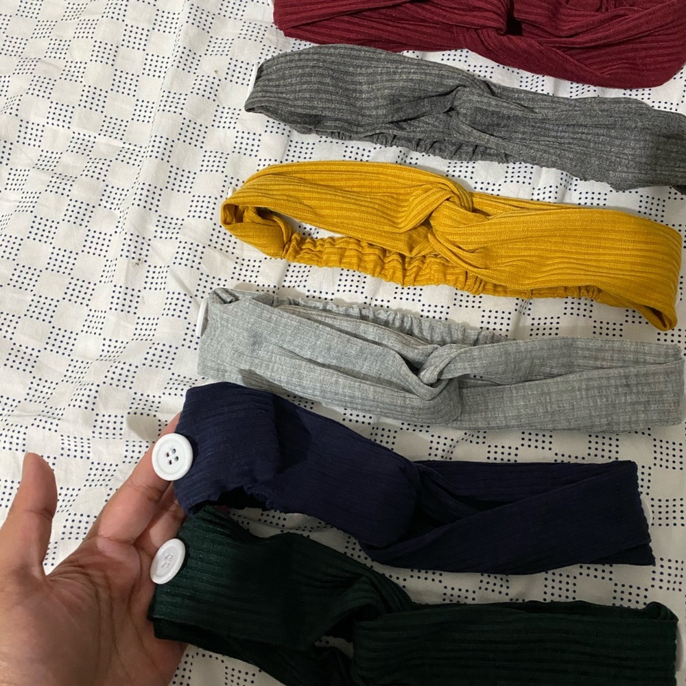 Headbands with buttons on the sides